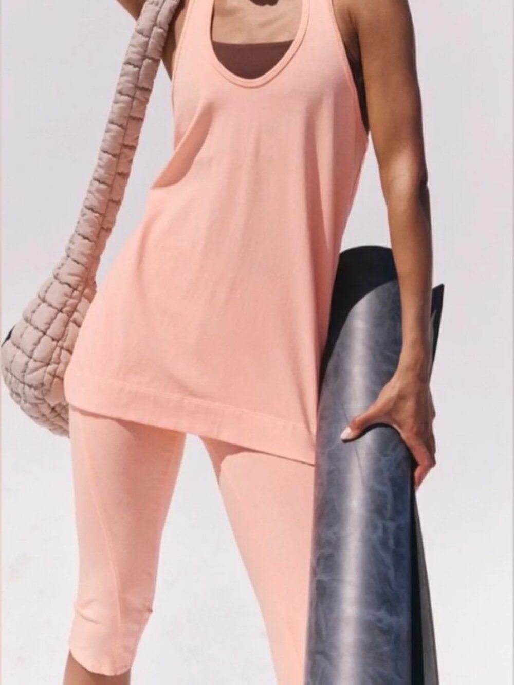 NWT Free People Movement Hot Shot Bare It All Set in Pastel Peach - Picture 3 of 9